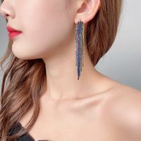 1 Pair Glam Lady Shiny Solid Color Inlay Alloy Rhinestones Silver Plated Drop Earrings sku image 18