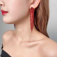1 Pair Glam Lady Shiny Solid Color Inlay Alloy Rhinestones Silver Plated Drop Earrings sku image 21