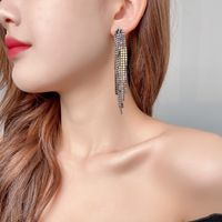 1 Pair Glam Lady Shiny Solid Color Inlay Alloy Rhinestones Silver Plated Drop Earrings sku image 26