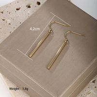 1 Pair XUPING Simple Style Classic Style Solid Color 304 Stainless Steel 18K Gold Plated Raw Steel Black Gun Drop Earrings main image 6