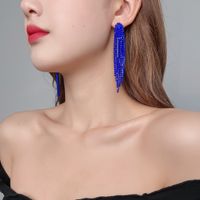 1 Pair Glam Lady Shiny Solid Color Inlay Alloy Rhinestones Silver Plated Drop Earrings sku image 25