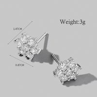 1 Pair Cute Sweet Triangle Heart Shape Plating Inlay Sterling Silver Zircon White Gold Plated Rhodium Plated Ear Studs sku image 5