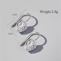 1 Pair Cute Sweet Triangle Heart Shape Plating Inlay Sterling Silver Zircon White Gold Plated Rhodium Plated Ear Studs sku image 6