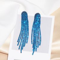 1 Pair Glam Lady Shiny Solid Color Inlay Alloy Rhinestones Silver Plated Drop Earrings sku image 22
