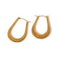 1 Pair IG Style Simple Style U Shape 304 Stainless Steel 18K Gold Plated Earrings main image 4