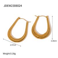 1 Pair IG Style Simple Style U Shape 304 Stainless Steel 18K Gold Plated Earrings sku image 1