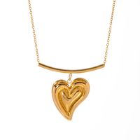 Wholesale Elegant Lady Heart Shape Stainless Steel Plating 18k Gold Plated Pendant Necklace main image 3