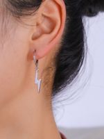 1 Pair Elegant Lady Lightning Zinc Alloy White Gold Plated Drop Earrings main image 3