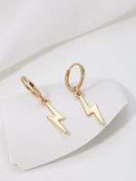 1 Pair Elegant Lady Lightning Zinc Alloy White Gold Plated Drop Earrings main image 4
