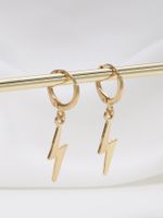 1 Pair Elegant Lady Lightning Zinc Alloy White Gold Plated Drop Earrings sku image 1