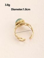 Zinc Alloy Gold Plated Retro Roman Style Inlay Geometric Resin Open Rings main image 5