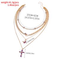 Simple Style Cross Snake Alloy Inlay Rhinestones Women's Layered Necklaces main image 2