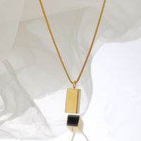 304 Stainless Steel 18K Gold Plated Simple Style Commute Plating Solid Color Pendant Necklace main image 4