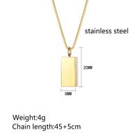Edelstahl 304 18 Karat Vergoldet Einfacher Stil Pendeln Überzug Einfarbig Halskette Mit Anhänger sku image 2