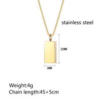 304 Stainless Steel 18K Gold Plated Simple Style Commute Plating Solid Color Pendant Necklace sku image 2