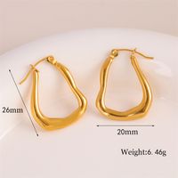 1 Pair Retro Simple Style U Shape Round Oval Plating 201 Stainless Steel Earrings sku image 4