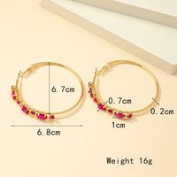 1 Pair Vintage Style Ethnic Style Color Block Plating Inlay Alloy Artificial Gemstones 14k Gold Plated Hoop Earrings main image 8