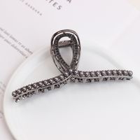 Simple Style Solid Color Alloy Plating Diamond Rhinestones Pearl Hair Claws sku image 2