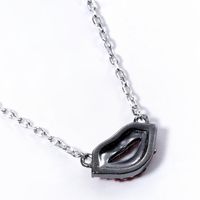 Sexy Romantic Lips Sterling Silver Plating Chain Inlay Zircon White Gold Plated Pendant Necklace main image 6