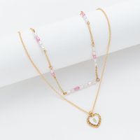 Elegant Heart Shape Alloy Plastic Women's Layered Necklaces main image 4