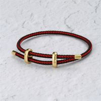 Casual Punk Cool Style Leaf Skull Pu Leather Alloy Men's Bracelets sku image 13