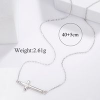 Simple Style Commute Cross Letter Sterling Silver Plating Inlay Zircon White Gold Plated Pendant Necklace sku image 8