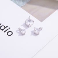 Elegant Simple Style Streetwear Geometric Sterling Silver Plating Inlay Zircon Gold Plated Charms main image 3