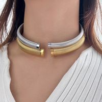 Wholesale Elegant Lady Solid Color Stainless Steel Titanium Steel Plating 18k Gold Plated Bracelets Earrings Necklace main image 3