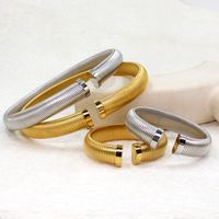 Wholesale Elegant Lady Solid Color Stainless Steel Titanium Steel Plating 18k Gold Plated Bracelets Earrings Necklace main image 5