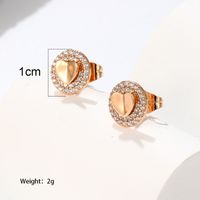 1 Pair Xuping Simple Style Classic Style Maple Leaf Heart Shape Flower Plating Inlay Copper Alloy Artificial Gemstones 14k Gold Plated 18k Gold Plated Ear Studs sku image 7