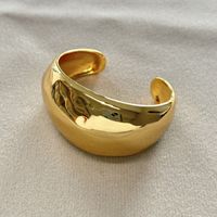 Vintage Style Solid Color Alloy Plating Gold Plated Silver Plated Women's Bangle main image 10