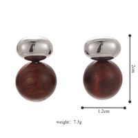 1 Pair Elegant Glam Lady Geometric Alloy Wooden Beads White Gold Plated Drop Earrings main image 2