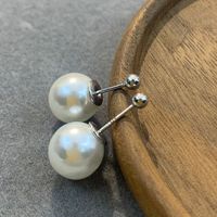 1 Pair Simple Style Round Plating Imitation Pearl 14k Gold Plated Silver Plated Ear Studs main image 8