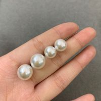 1 Pair Simple Style Round Plating Imitation Pearl 14k Gold Plated Silver Plated Ear Studs main image 5
