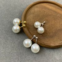 1 Pair Simple Style Round Plating Imitation Pearl 14k Gold Plated Silver Plated Ear Studs main image 7