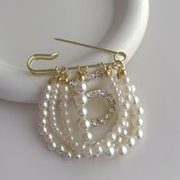 Élégant Sucré Numéro Alliage Placage Incruster Perles Artificielles Strass Femmes Broches main image 5