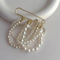Élégant Sucré Numéro Alliage Placage Incruster Perles Artificielles Strass Femmes Broches main image 7