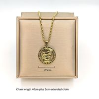 Stainless Steel Chinoiserie Streetwear Plating Dragon Pendant Necklace main image 4