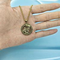 Stainless Steel Chinoiserie Streetwear Plating Dragon Pendant Necklace sku image 1