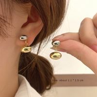 Wholesale Jewelry Sweet Simple Style Oval Alloy 14k Gold Plated White Gold Plated Plating Drop Earrings sku image 1