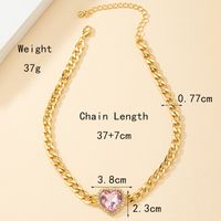 Exaggerated Formal Romantic Heart Shape Alloy Plating Inlay Artificial Gemstones Artificial Rhinestones 14k Gold Plated Women's Choker main image 8