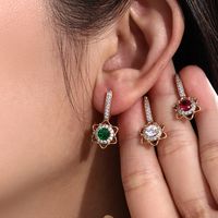 1 Pair Cute Xuping Pastoral Sunflower Plating Inlay Copper Alloy Artificial Gemstones 18k Gold Plated Drop Earrings main image 2