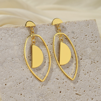 1 Pair Ig Style Casual Geometric Plating Copper 18k Gold Plated Drop Earrings main image 2