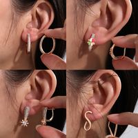 1 Pair Xuping Commute Four Leaf Clover Flower Plating Inlay Copper Alloy Rhinestones 18k Gold Plated Drop Earrings main image 1