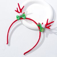 Cute Bow Knot Bell Antlers Flannel Hair Band main image 7