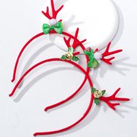 Cute Bow Knot Bell Antlers Flannel Hair Band main image 8