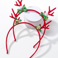 Cute Bow Knot Bell Antlers Flannel Hair Band main image 3