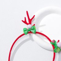Cute Bow Knot Bell Antlers Flannel Hair Band main image 5