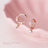 1 Pair Simple Style Solid Color Plating Inlay Sterling Silver Zircon Rose Gold Plated Silver Plated Drop Earrings sku image 4