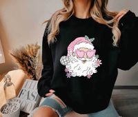 Sweats À Capuche Pour Femmes Manche Longue Impression Vêtement De Rue Père Noël Forme De Cœur main image 4